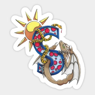 Sun Scorpion dragons Sticker